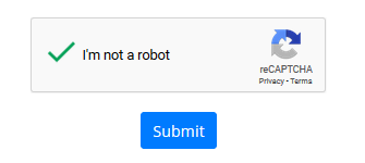 A screenshot shows a checkmark next to the saying "I'm not a robot" and the reCAPTCHA logo.